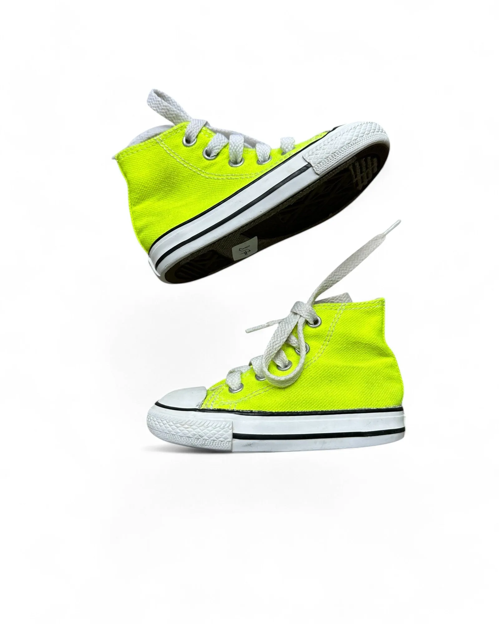 Converse Chuck Taylor infant hi tops in neon yellow (UK5/EU21)