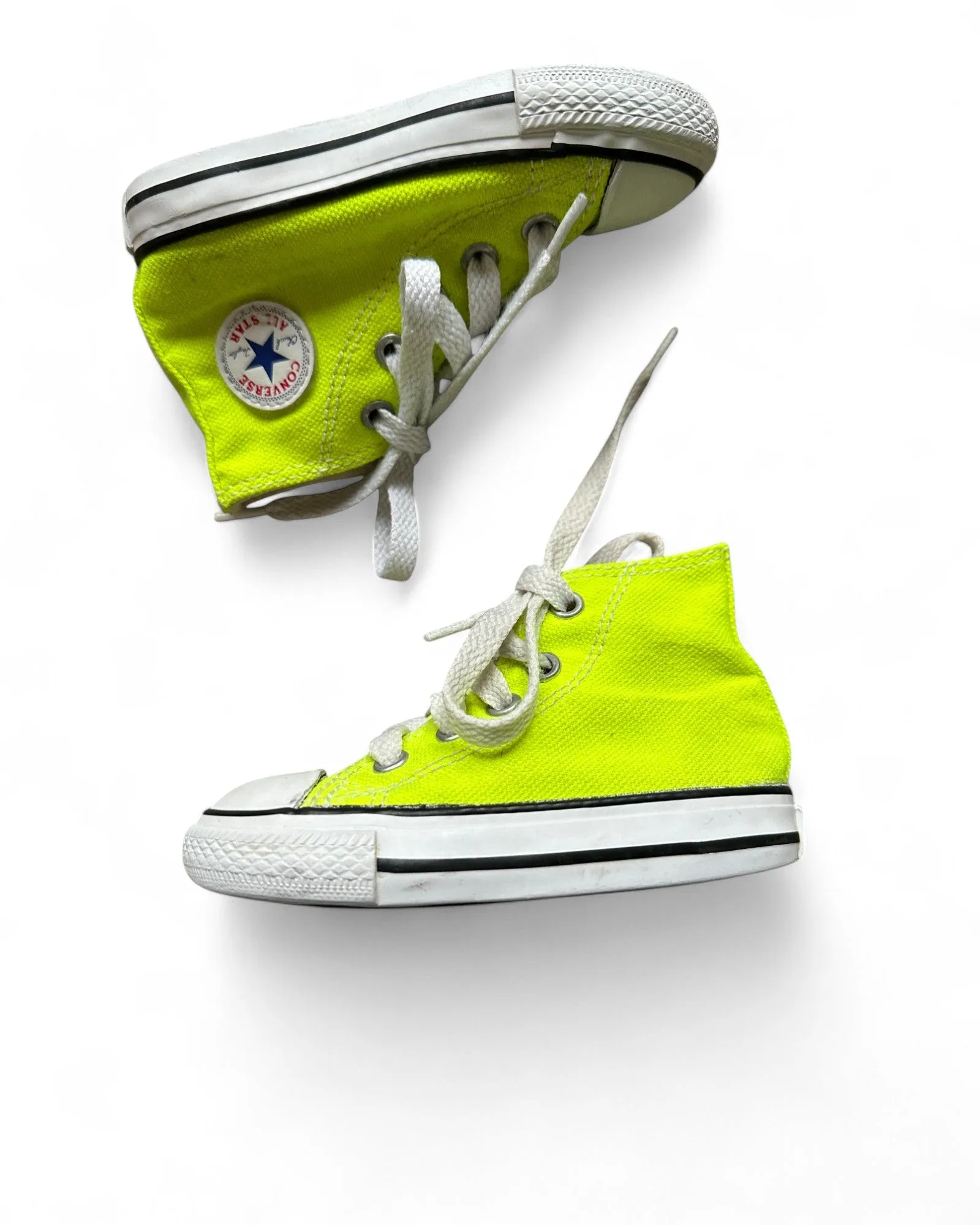 Converse Chuck Taylor infant hi tops in neon yellow (UK5/EU21)