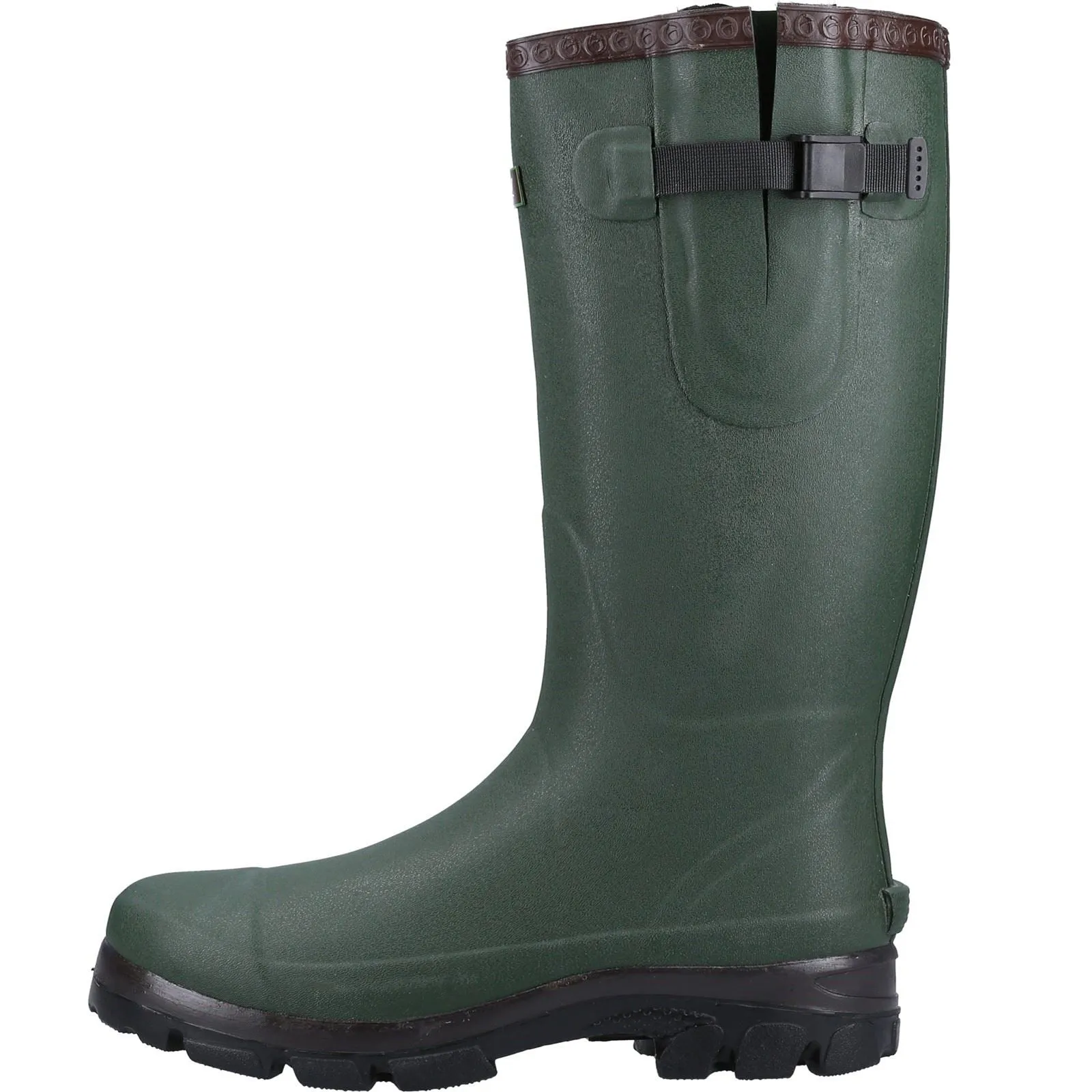 Cotswold Men Boots - Grange Buckle Fastening Wellington in Green, 4-12