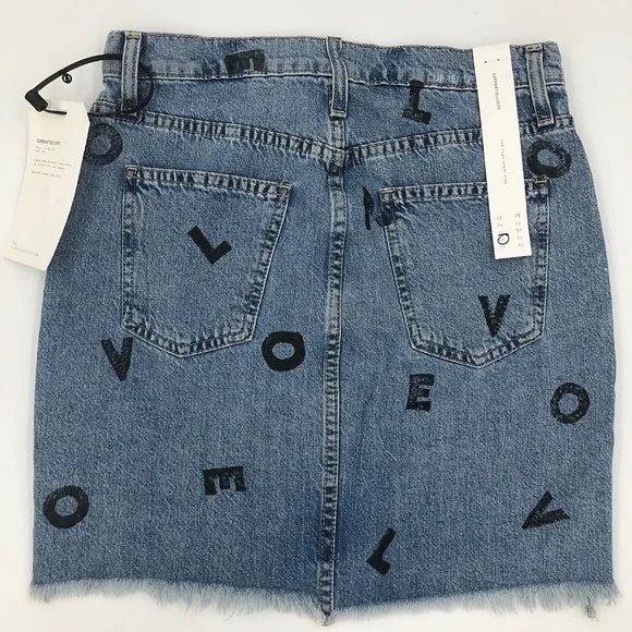 Current/Elliott | The High Waist Mini Denim Skirt