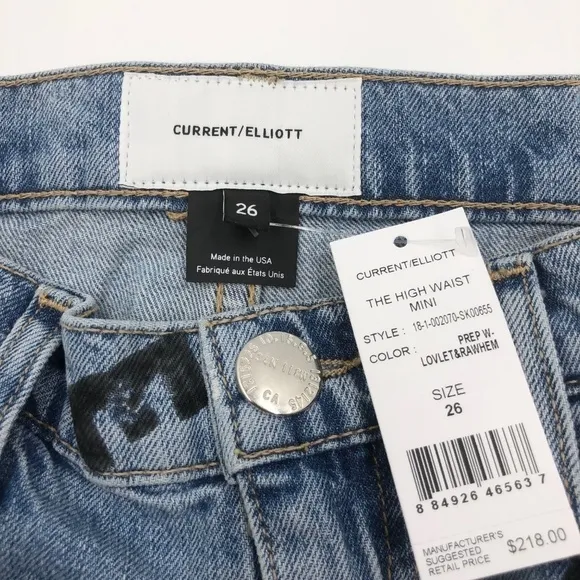 Current/Elliott | The High Waist Mini Denim Skirt