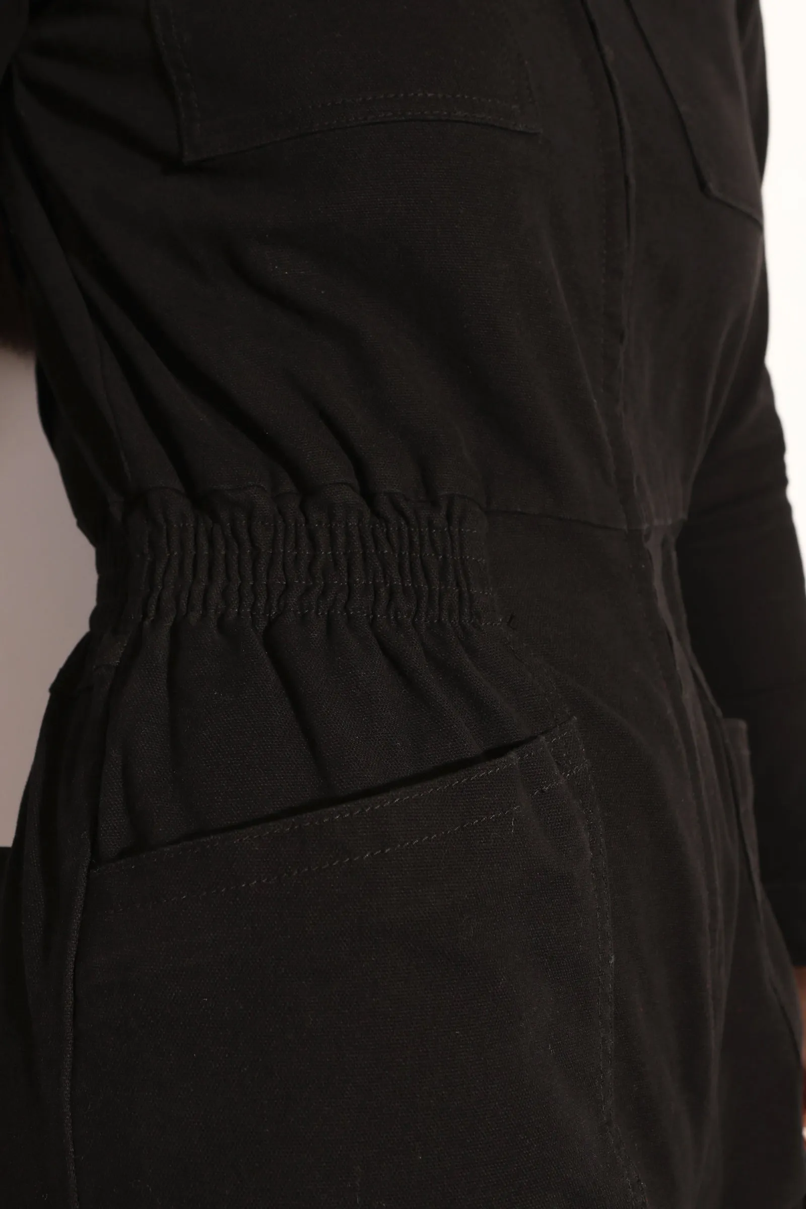 Danny Stretch Canvas Boilersuit Black
