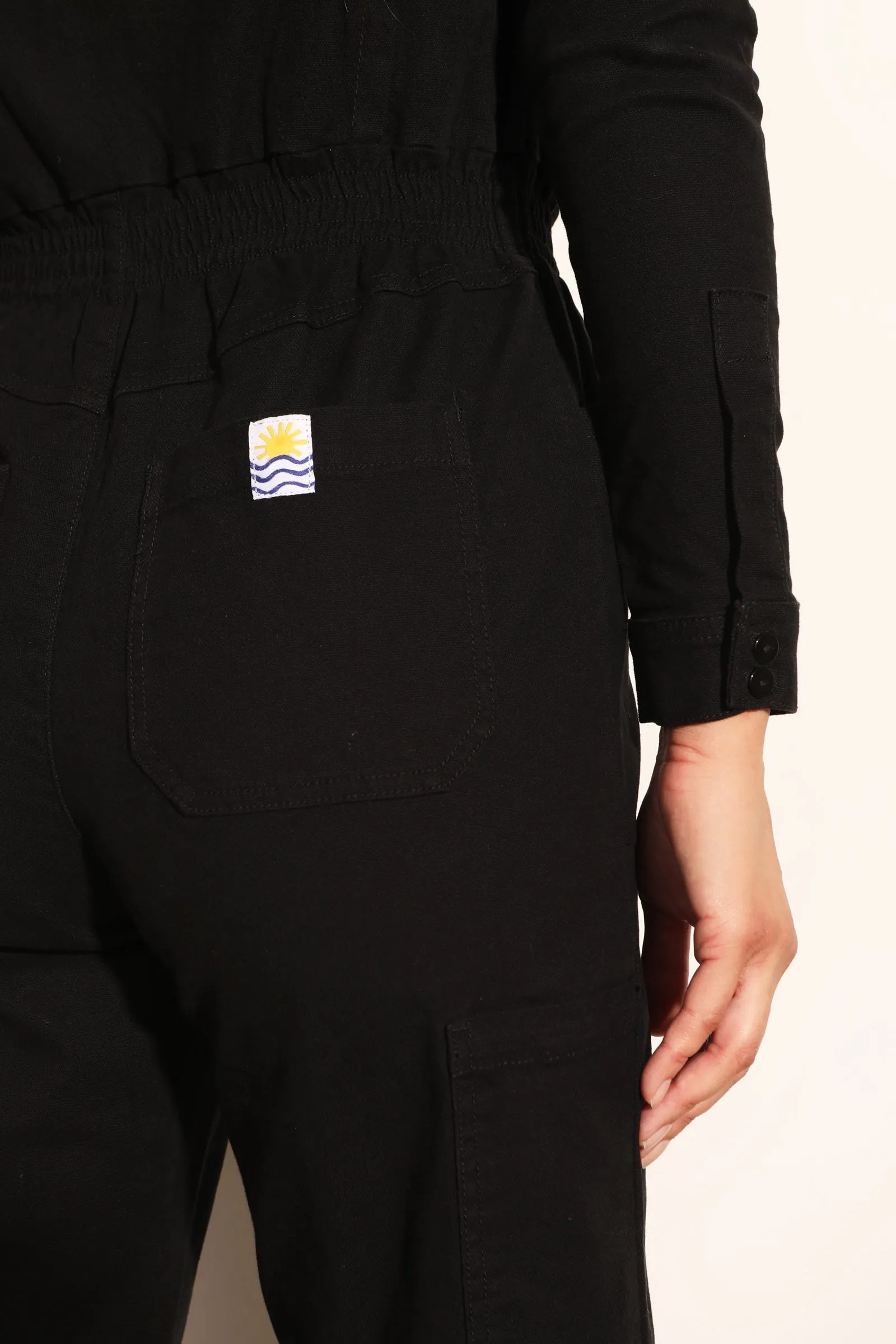 Danny Stretch Canvas Boilersuit Black