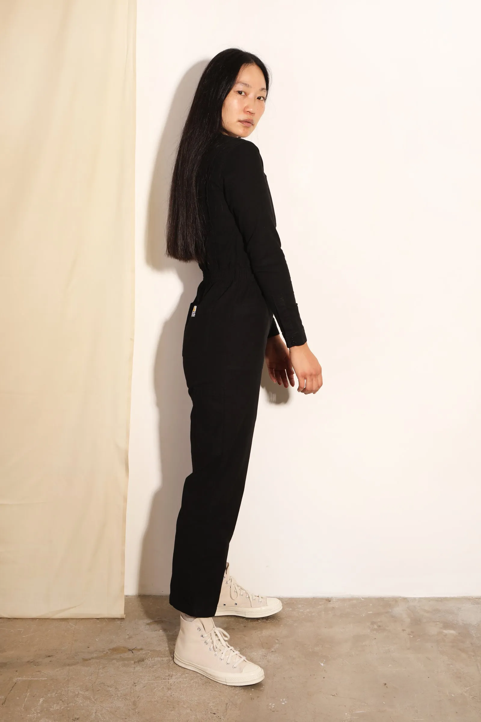 Danny Stretch Canvas Boilersuit Black