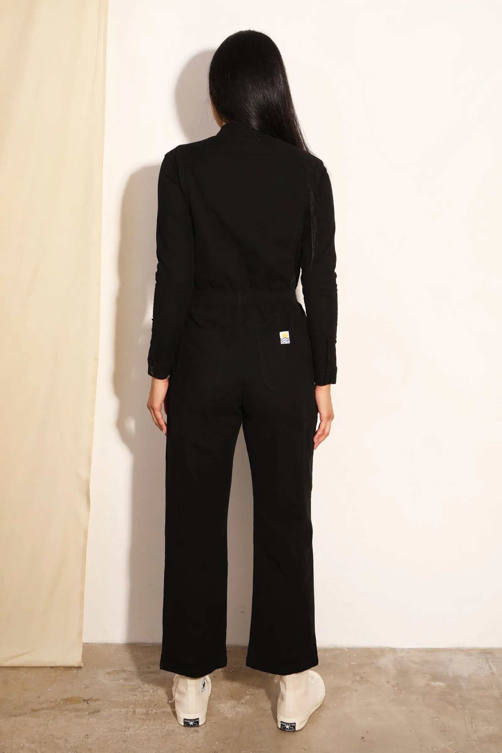 Danny Stretch Canvas Boilersuit Black