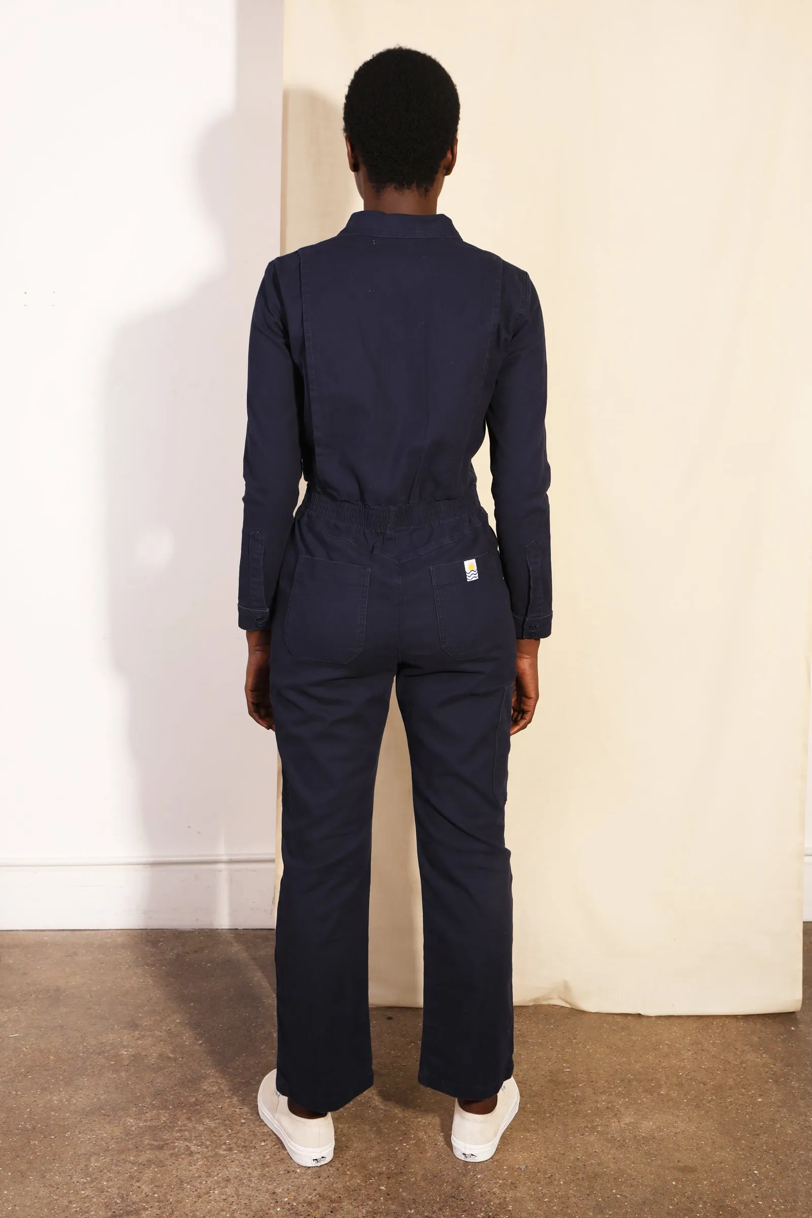 Danny Stretch Canvas Boilersuit Navy