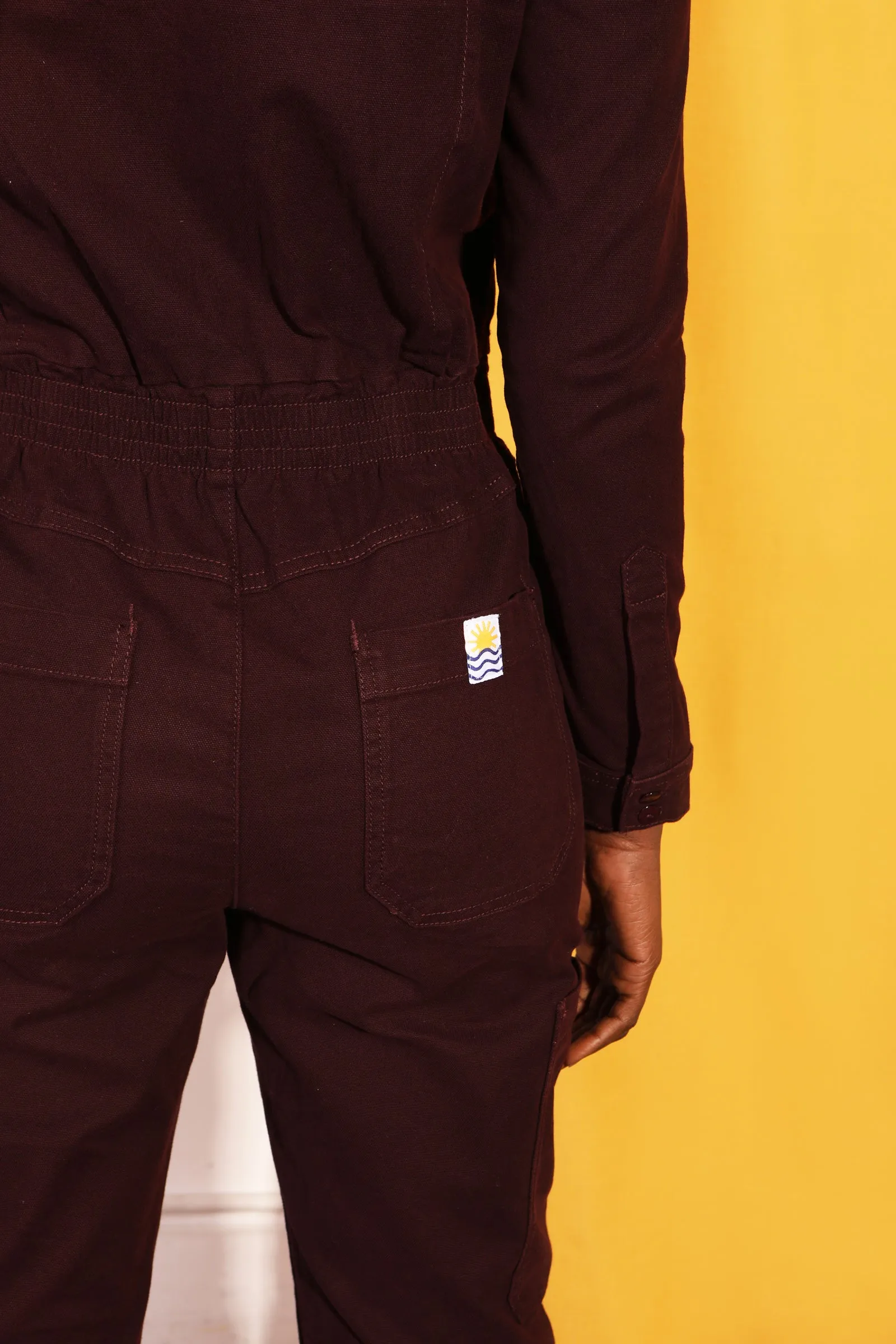 Danny Stretch Canvas Boilersuit Plum