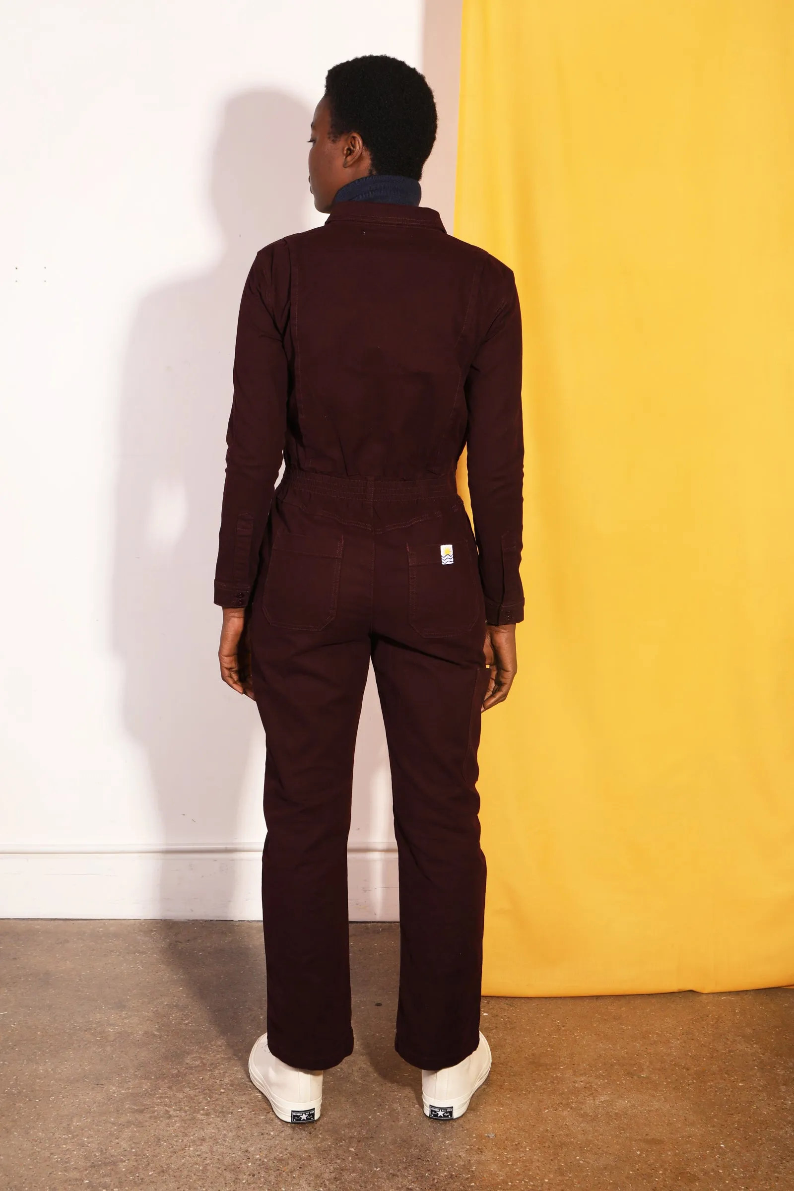 Danny Stretch Canvas Boilersuit Plum