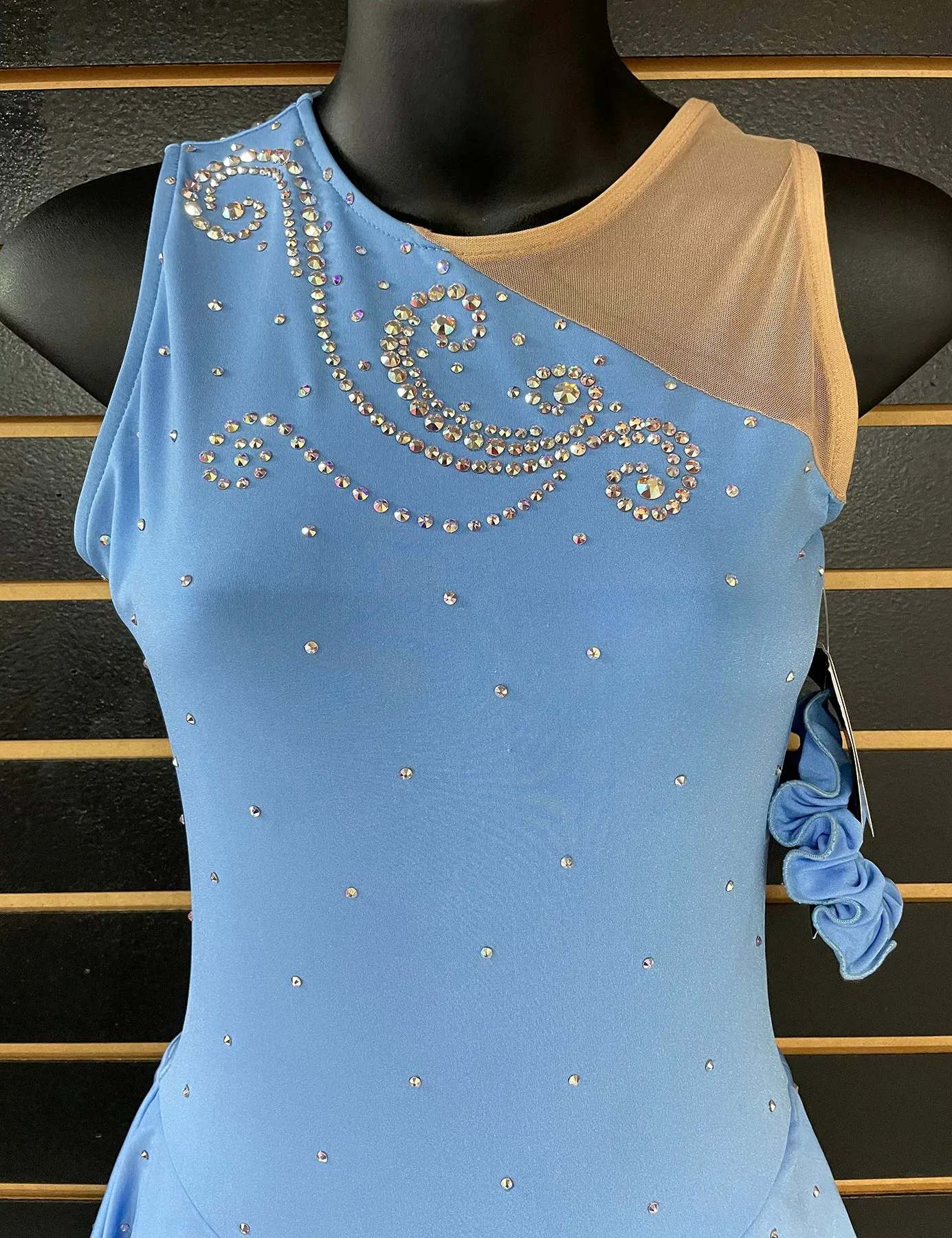 Del Arbour Ready to Ship One Shoulder Dress with Crystals
