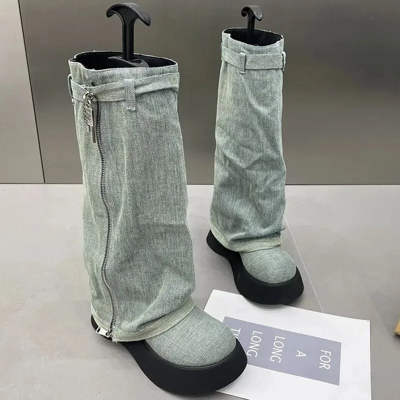 Denim Chelsea Boots