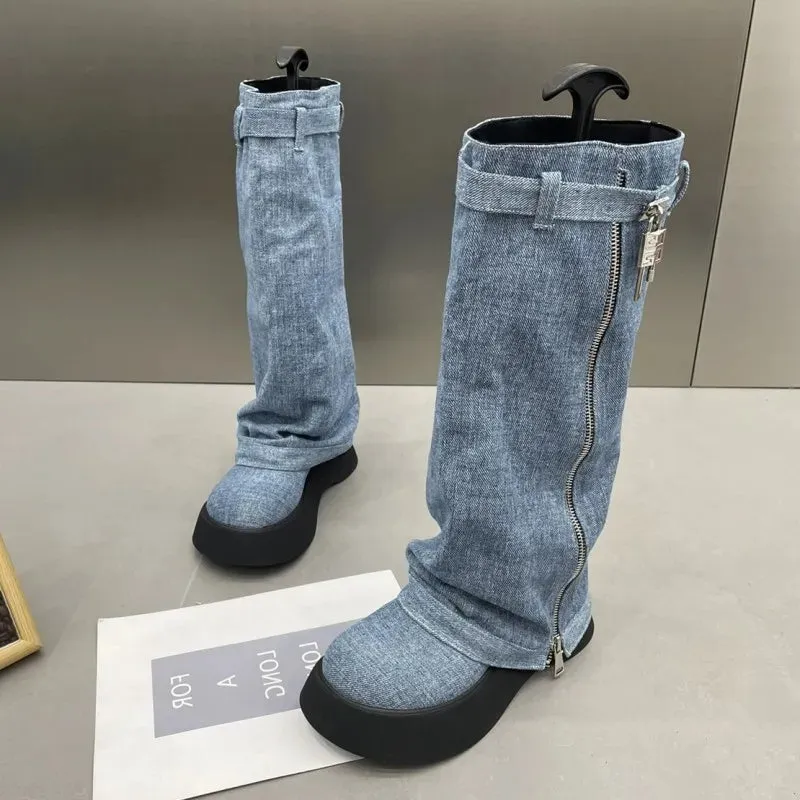 Denim Chelsea Boots