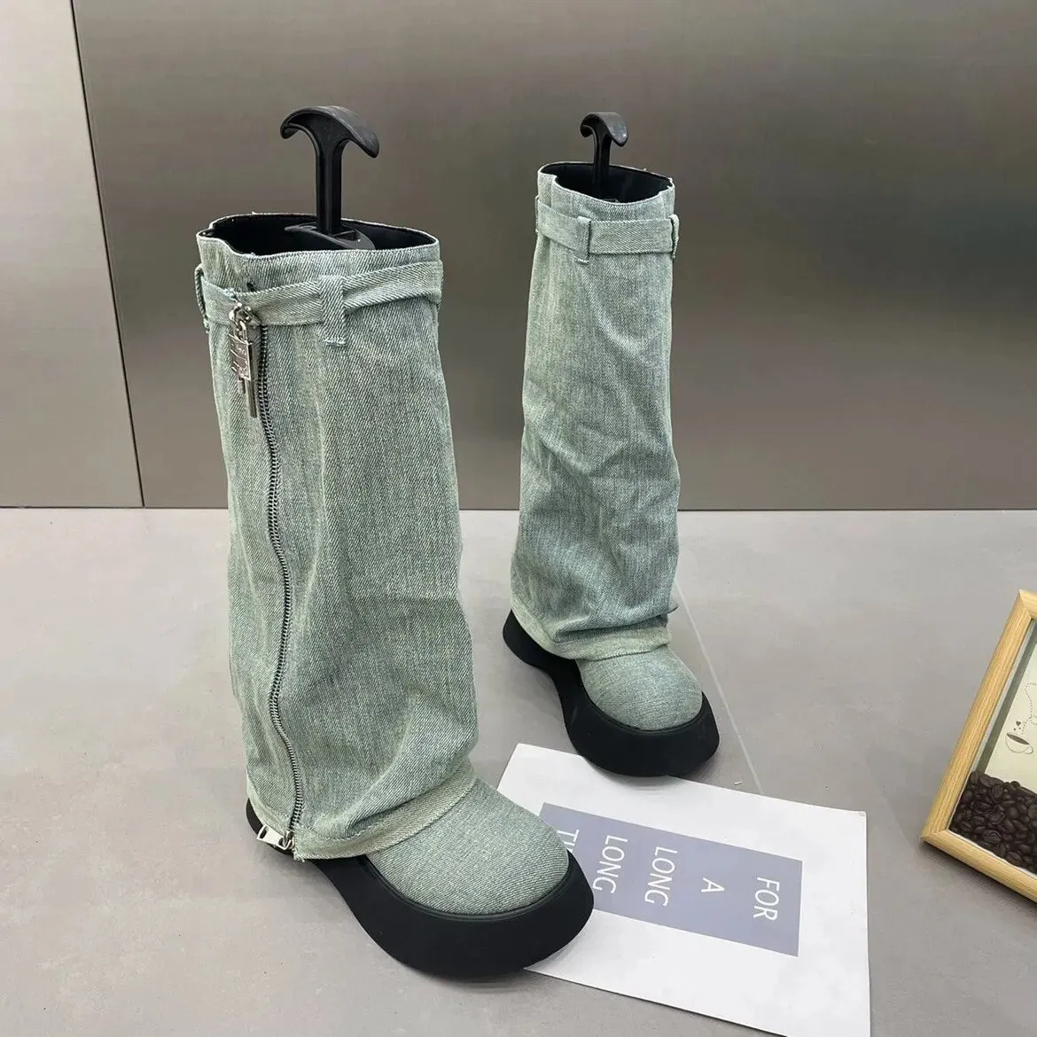 Denim Chelsea Boots