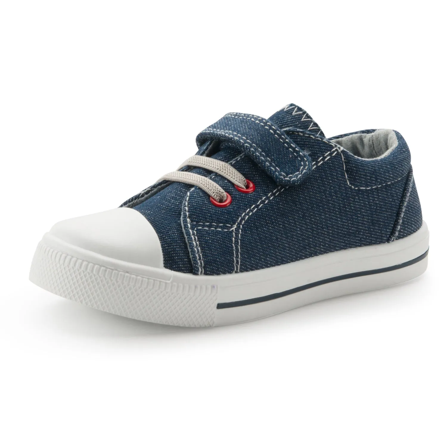 Denim Single Hook-and-Loop Canvas Sneakers