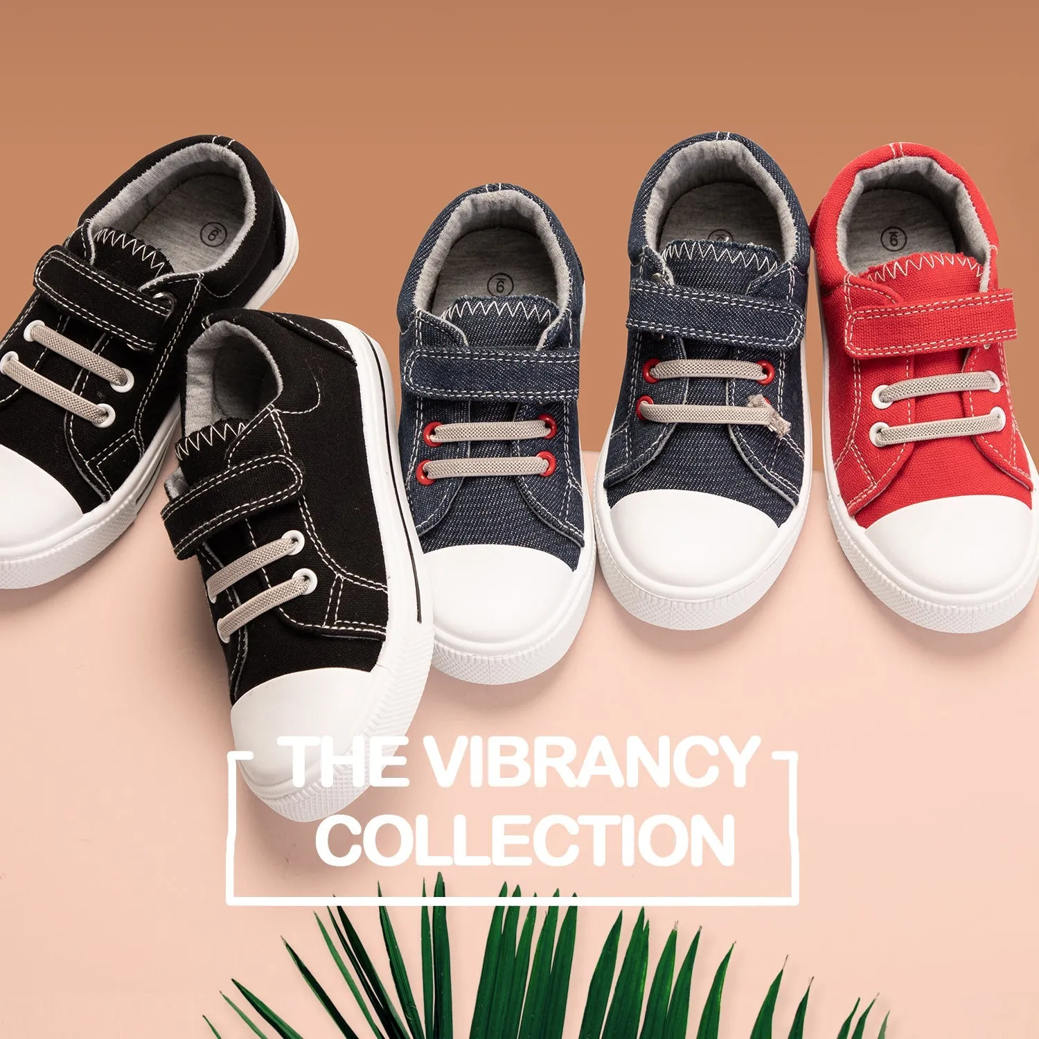 Denim Single Hook-and-Loop Canvas Sneakers