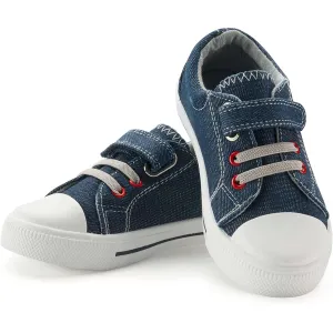 Denim Single Hook-and-Loop Canvas Sneakers
