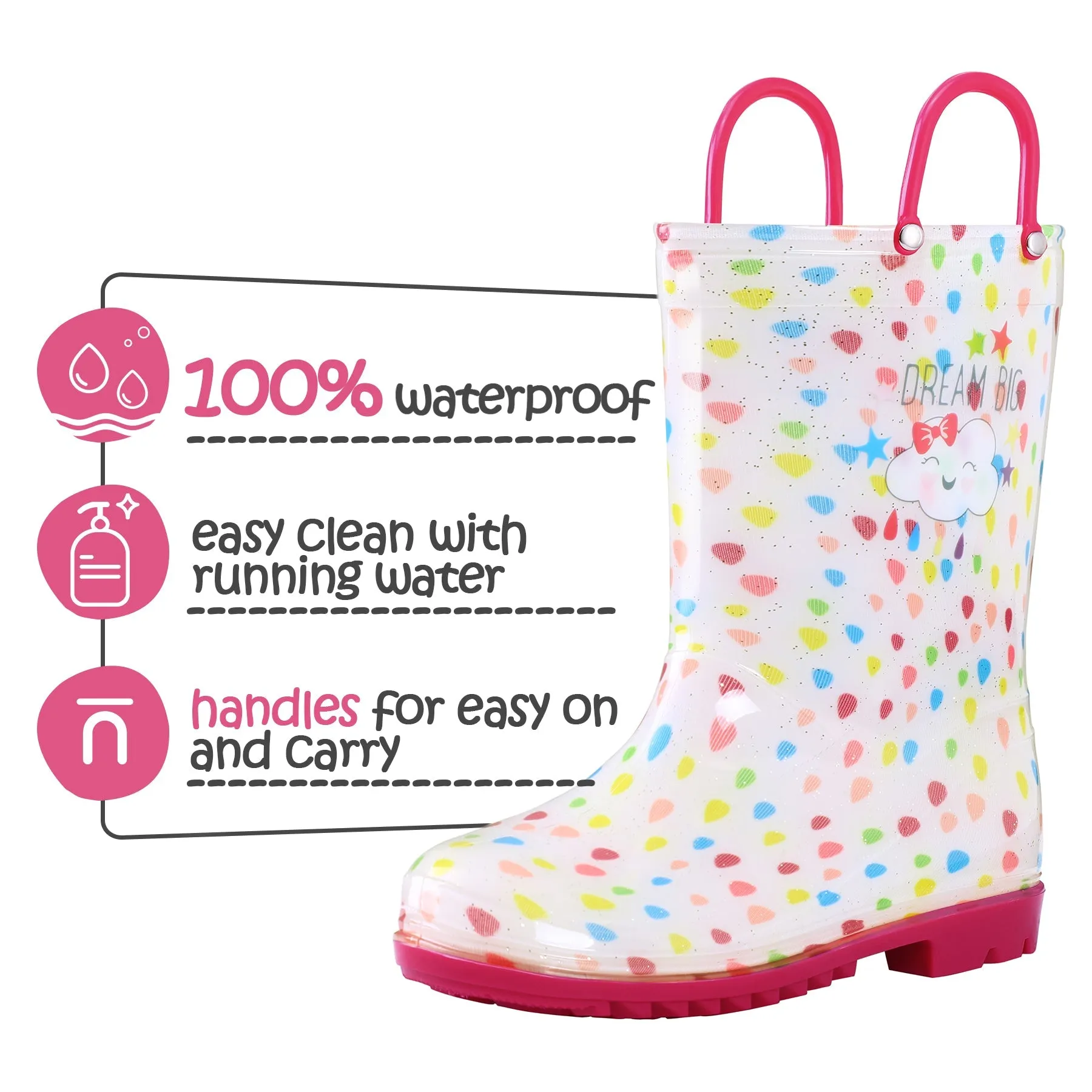 Dot Cloud Kids Rain Boots