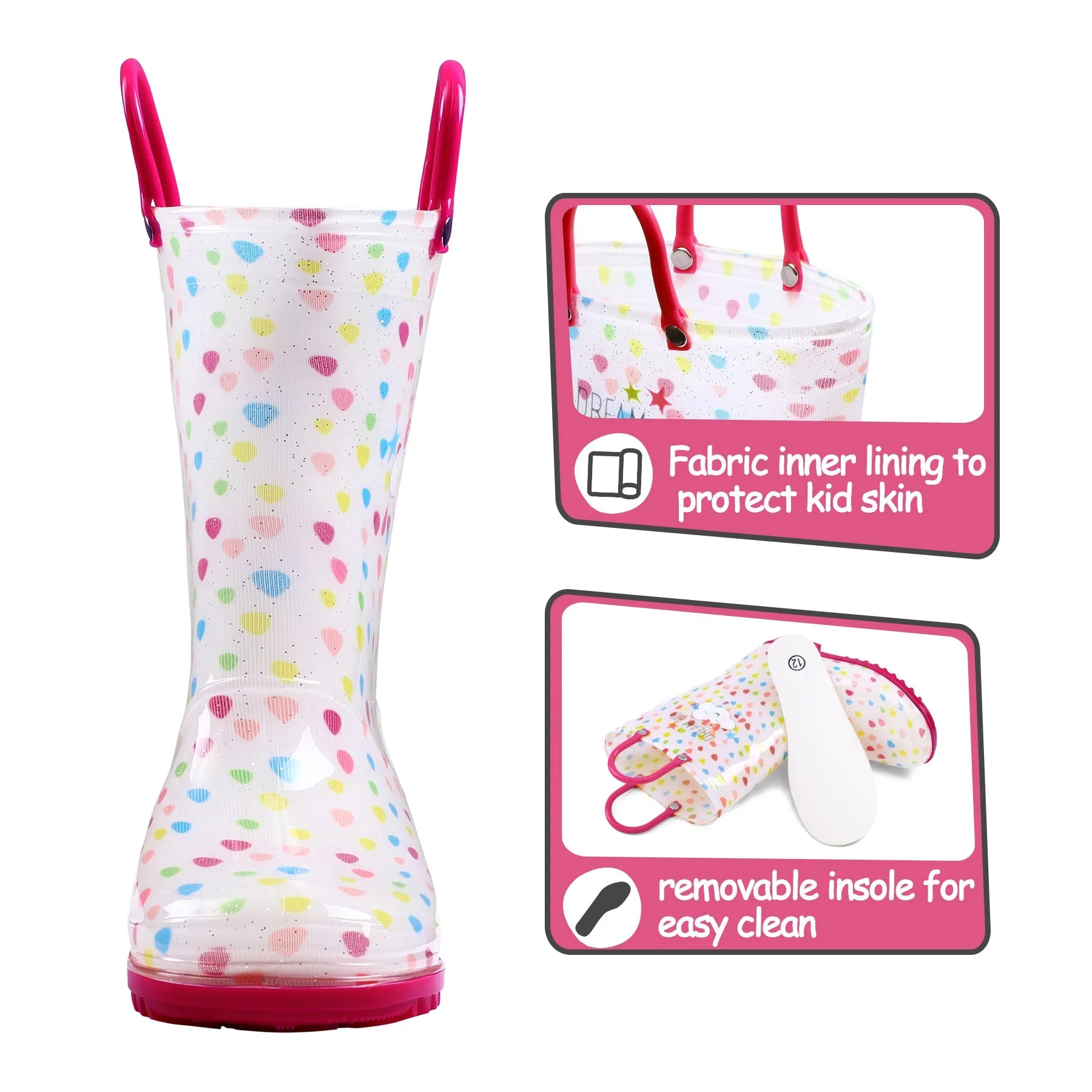 Dot Cloud Kids Rain Boots