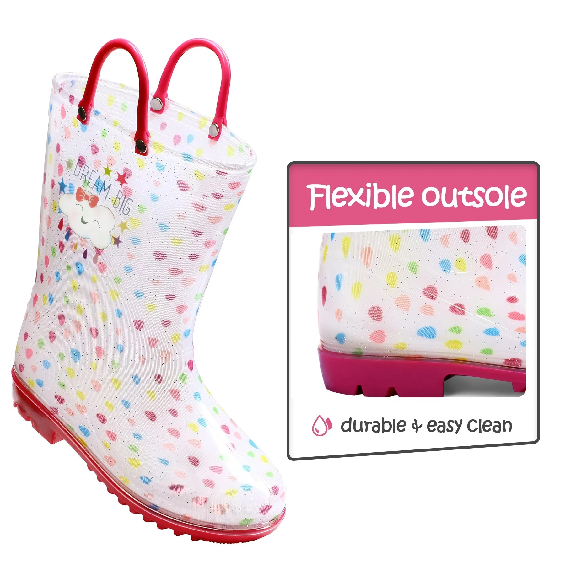Dot Cloud Kids Rain Boots