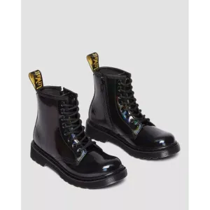 Dr. Martens 1460 30903001-001 Girls 4Y Black Rainbow Zipper Combot Boots ZPO399