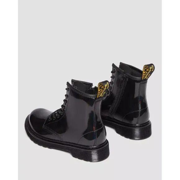 Dr. Martens 1460 30903001-001 Girls 4Y Black Rainbow Zipper Combot Boots ZPO399
