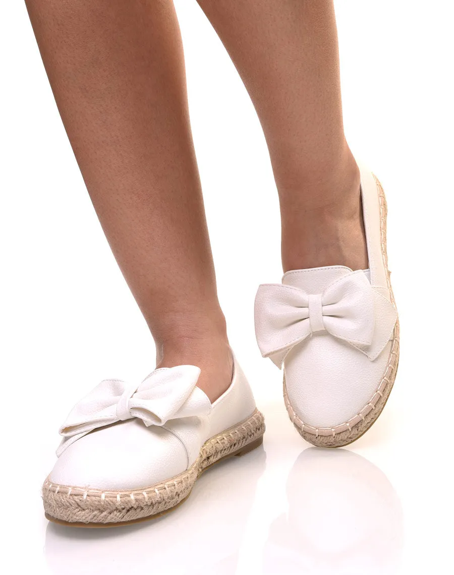 Espadrilles blanches à noeud