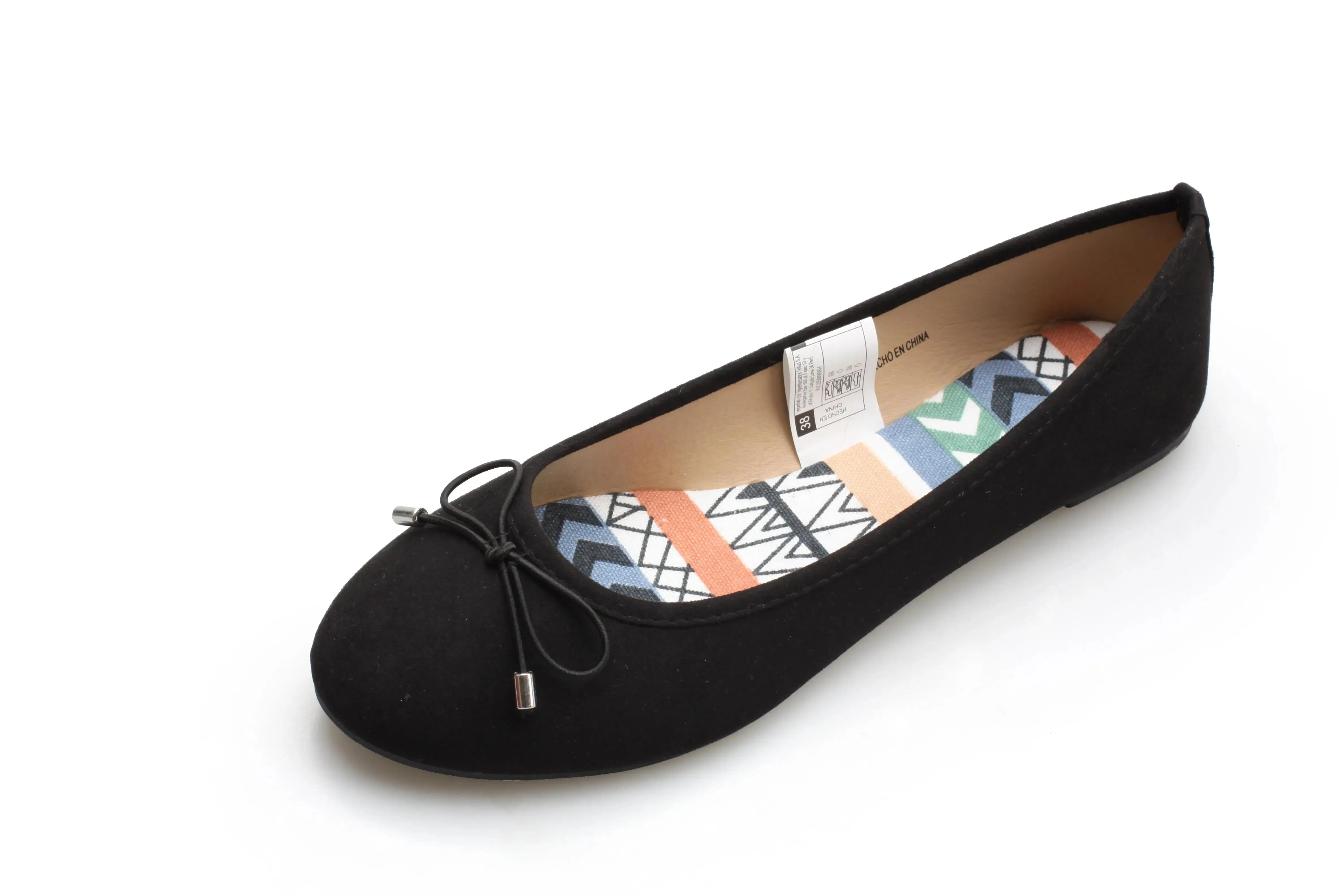 fashion basic fabric upper popular printing soft insole elastic bow flat ballrina comfortable shoes