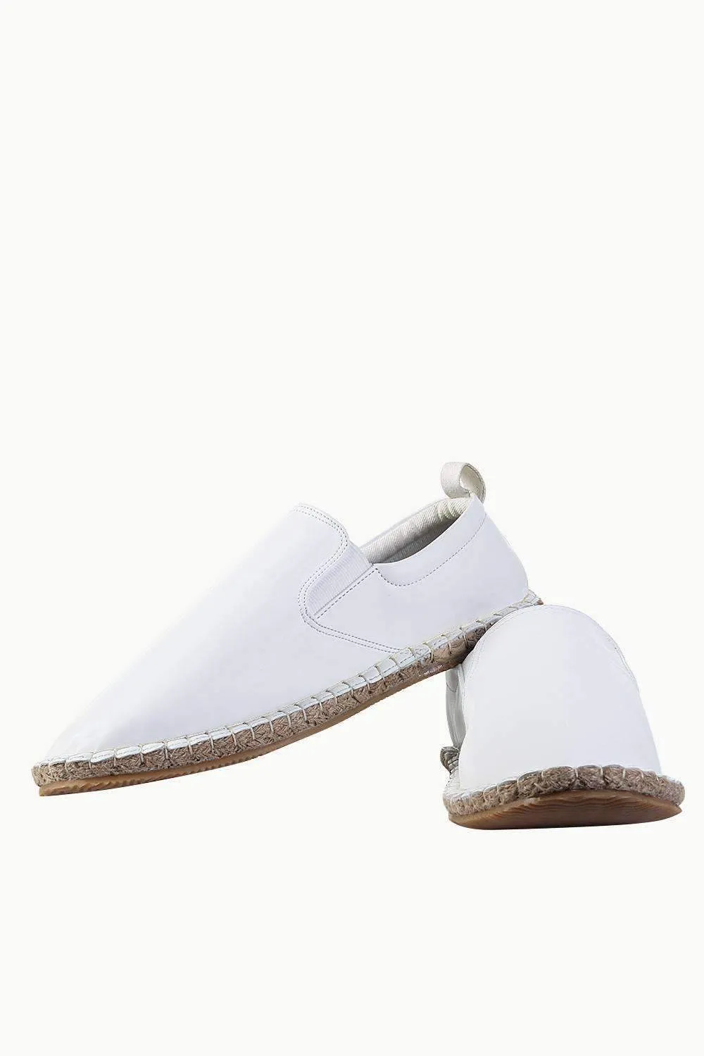 Faux Leather with Side Elastic Espadrilles