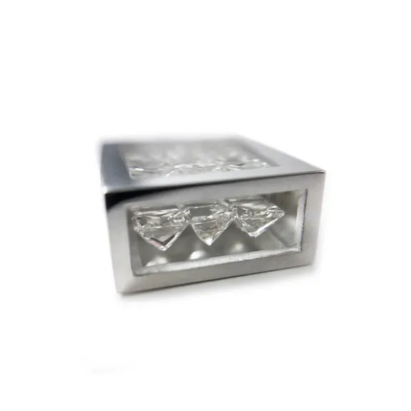Floating Diamond Pavé Pendant - 14k White Gold, Princess Cut