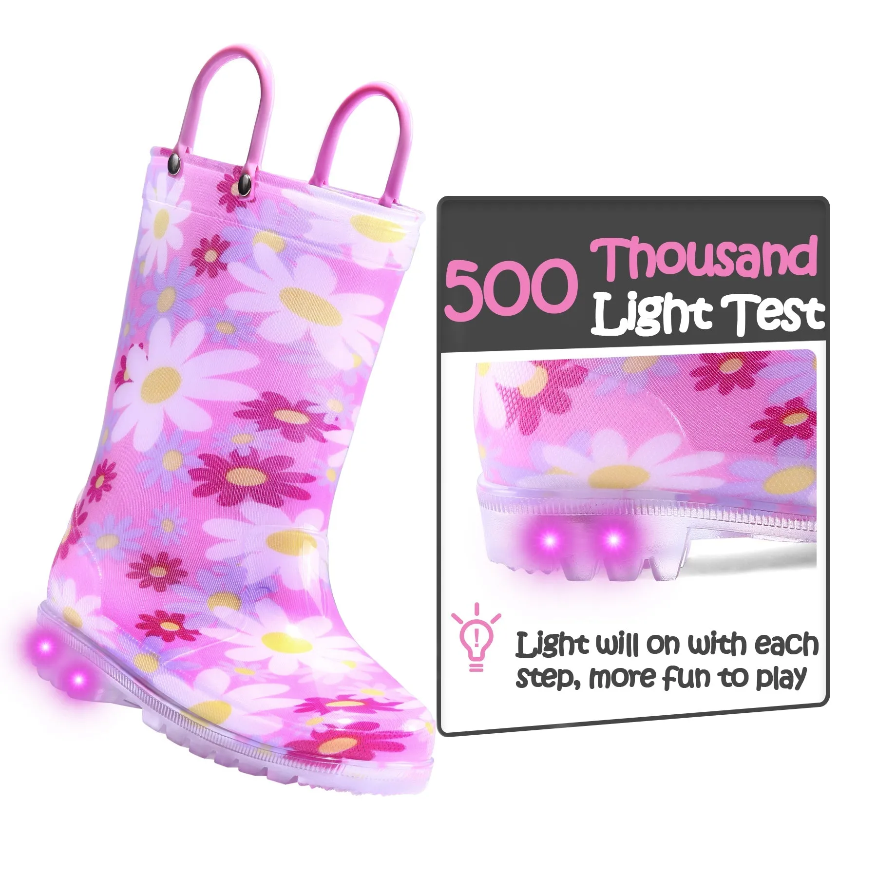 Flower Pattern Kids  Rain Boots