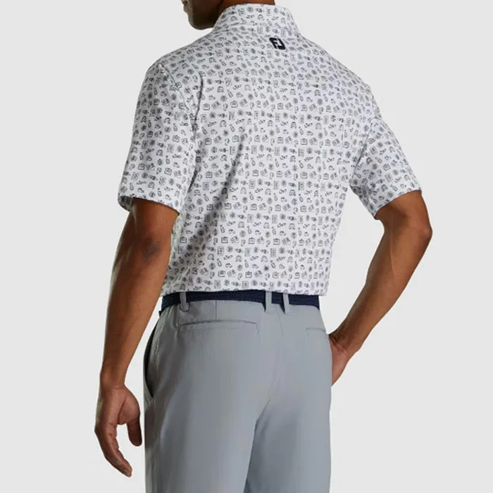 FootJoy Athletic Fit Lisle Travel Print Self Collar-Previous Season Style