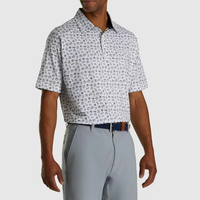FootJoy Athletic Fit Lisle Travel Print Self Collar-Previous Season Style