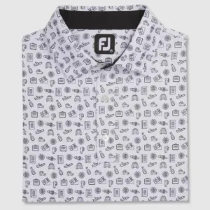 FootJoy Athletic Fit Lisle Travel Print Self Collar-Previous Season Style