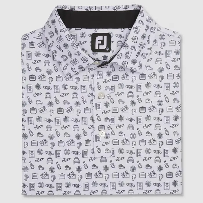 FootJoy Athletic Fit Lisle Travel Print Self Collar-Previous Season Style