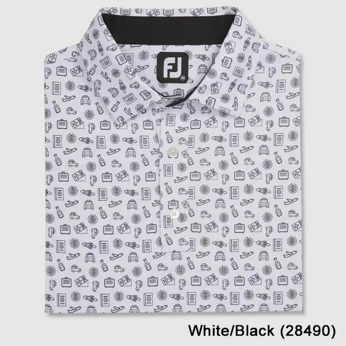 FootJoy Athletic Fit Lisle Travel Print Self Collar-Previous Season Style