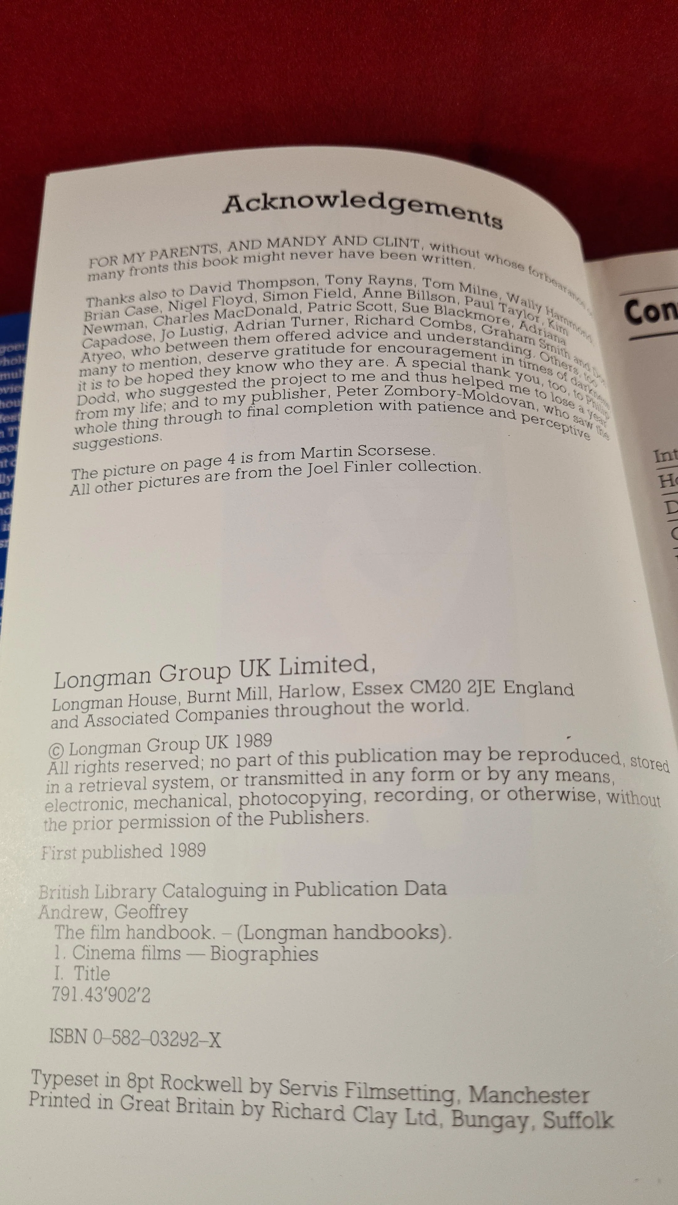 Geoff Andrew - The Film Handbook, Longman, 1989