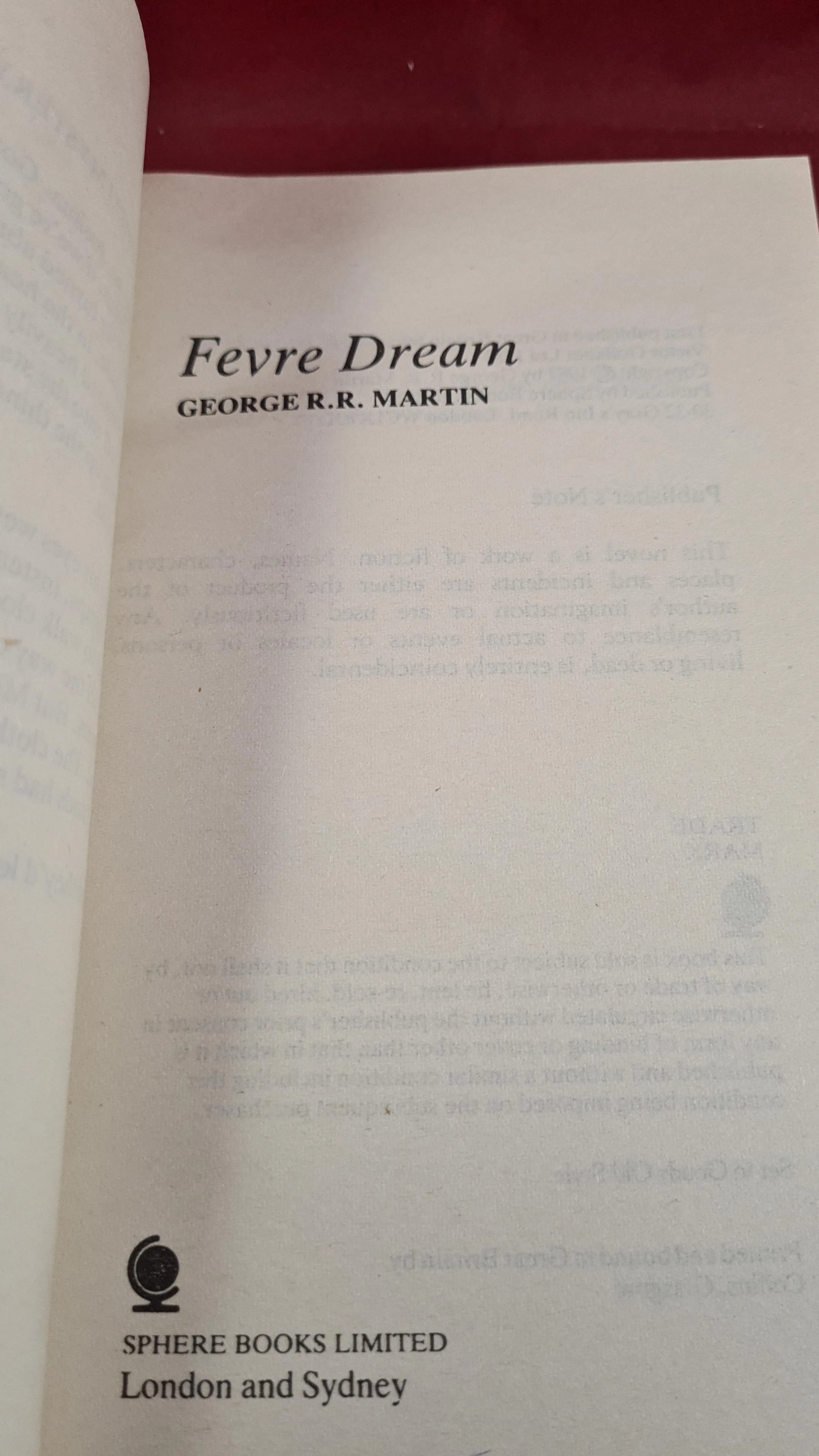 George R R Martin - Fevre Dream, Sphere Books, 1984, Paperbacks