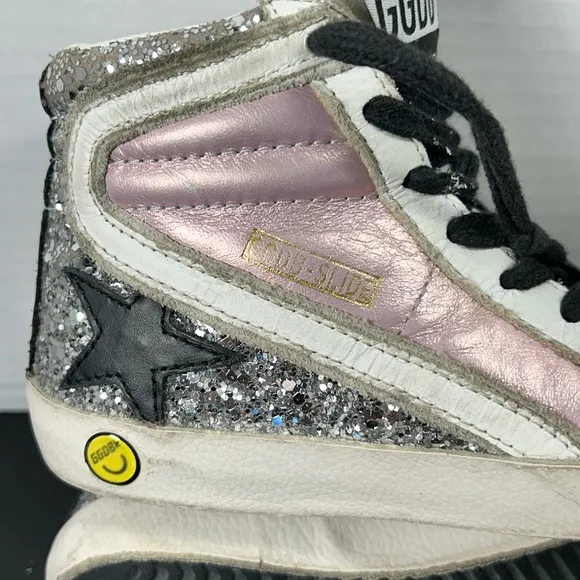 Golden Goose Pink and Black High-Top Sneakers
