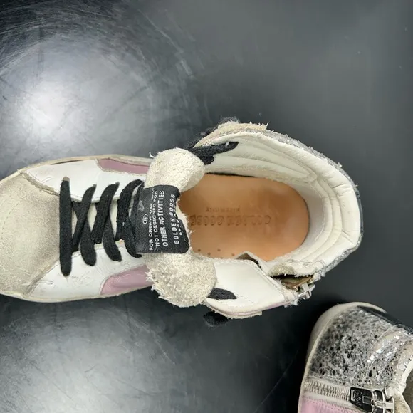 Golden Goose Pink and Black High-Top Sneakers