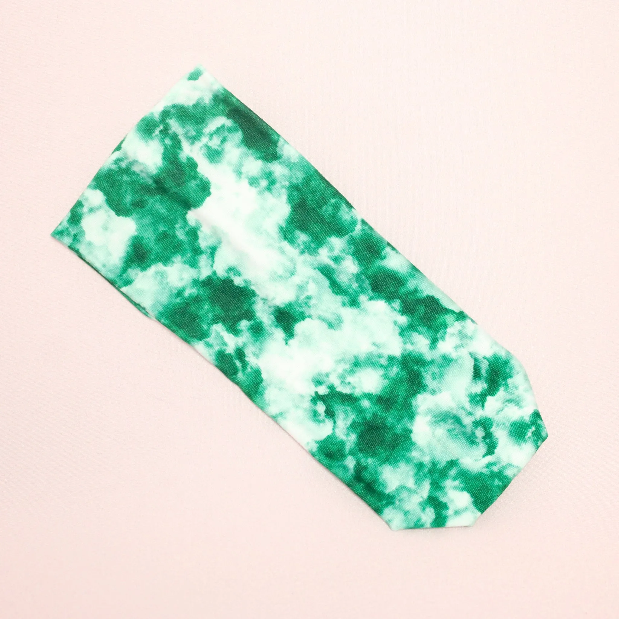 Green and White Stretch Headband