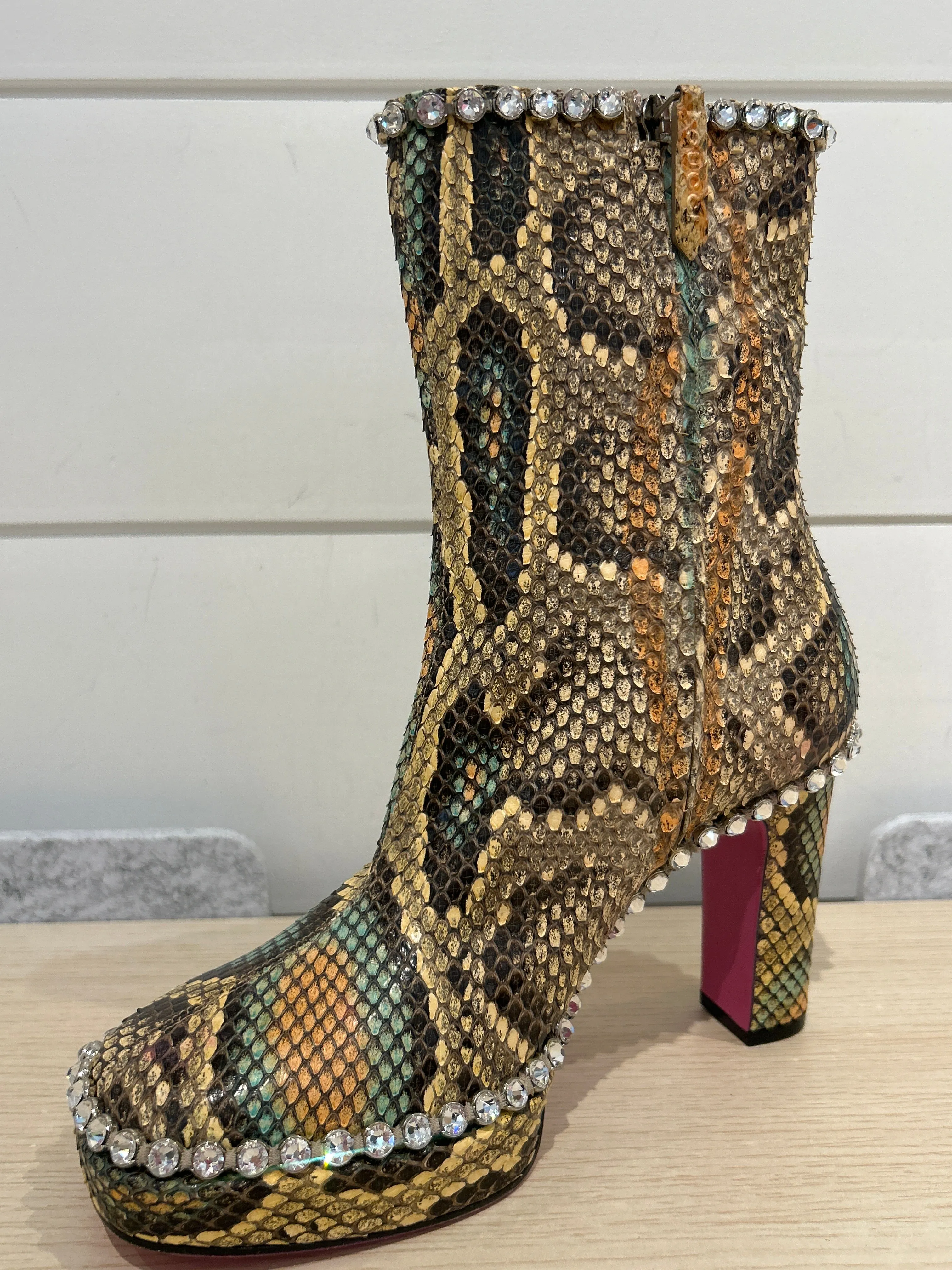 Gucci Shoes, Python Heeled Boots (size 37)