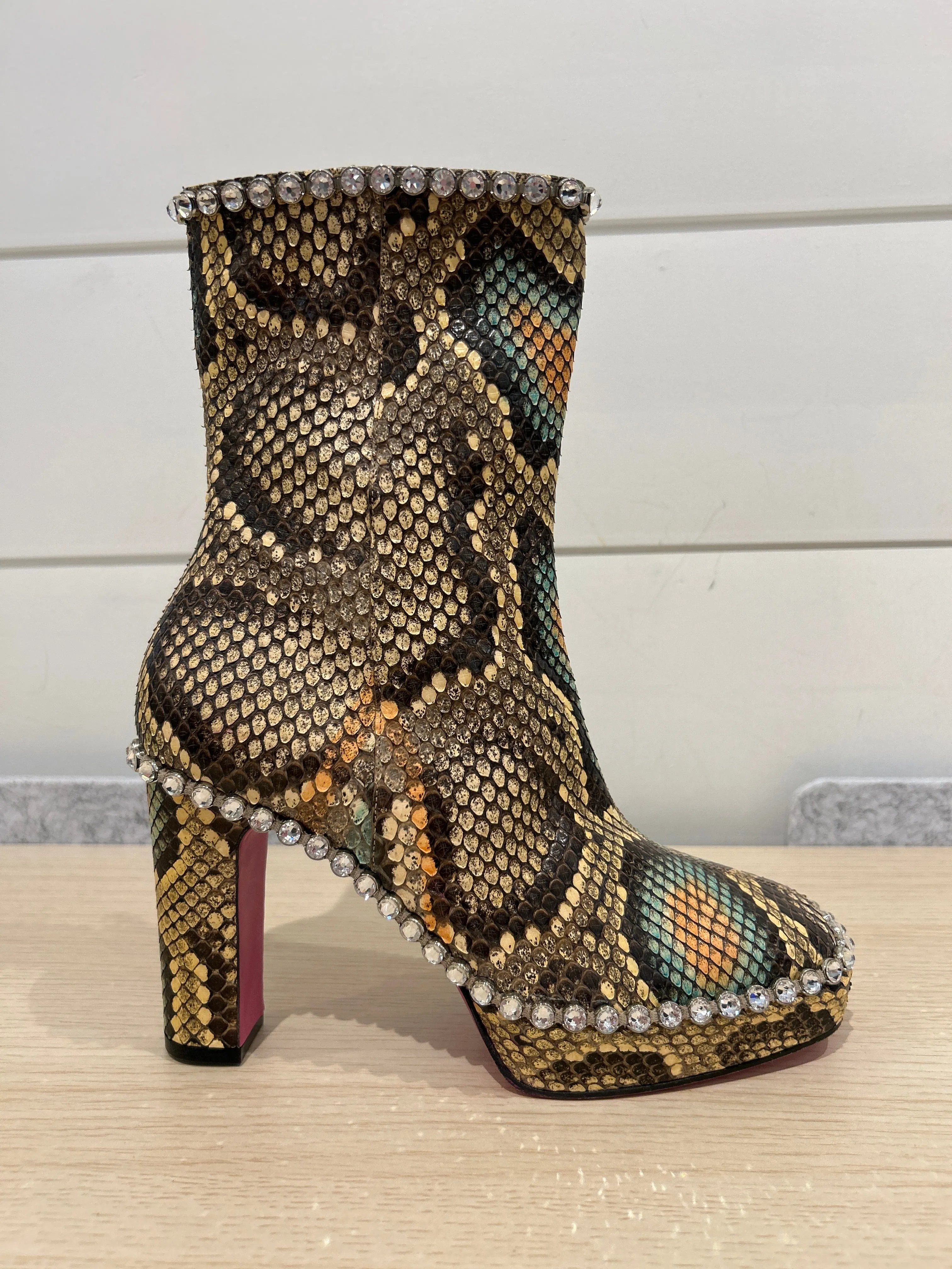 Gucci Shoes, Python Heeled Boots (size 37)