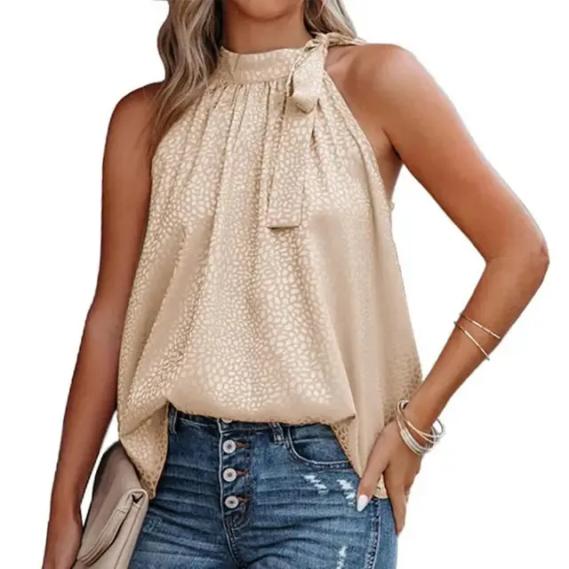 Halter Neck Top with Tie Detail