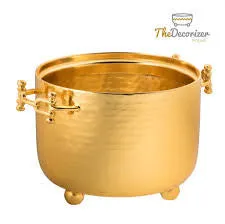 Hammered dip containers with buckle handles pound size
