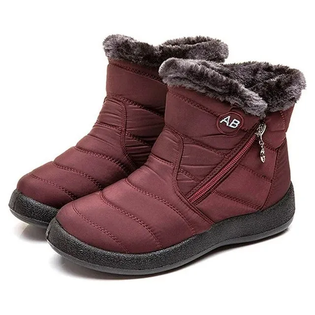 HARENCE Snow Boots for Women Winter Boot with Comfortable Warm Fur Lined Ankle Booties Outdoor Slip On Waterproof Short Boots