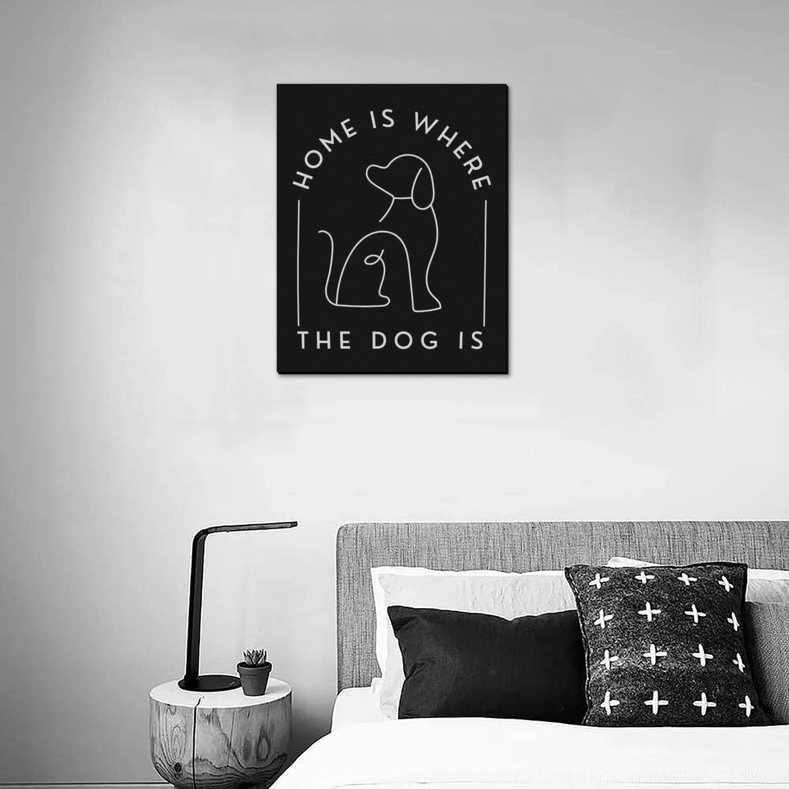 Home Is Where The Dog Is Canvas Wall Art - 16"x20"