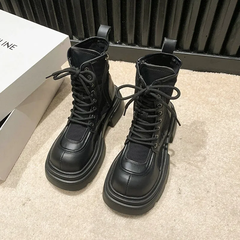 Internet Celebrity Autumn 2023 Big Head Platform Martin Boots
