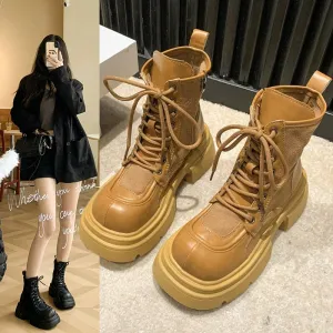 Internet Celebrity Autumn 2023 Big Head Platform Martin Boots