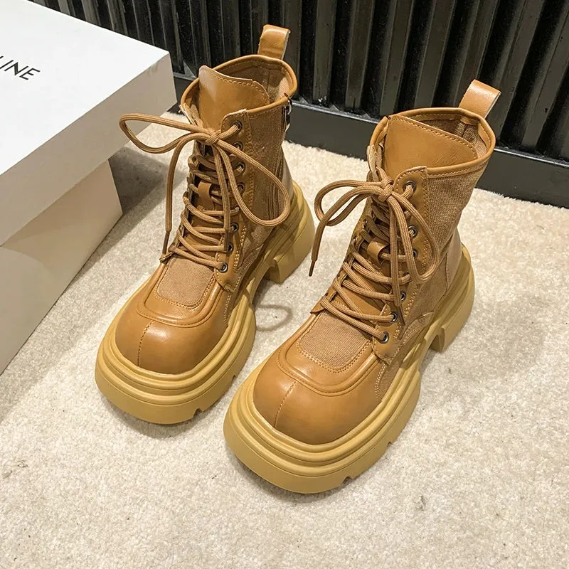 Internet Celebrity Autumn 2023 Big Head Platform Martin Boots