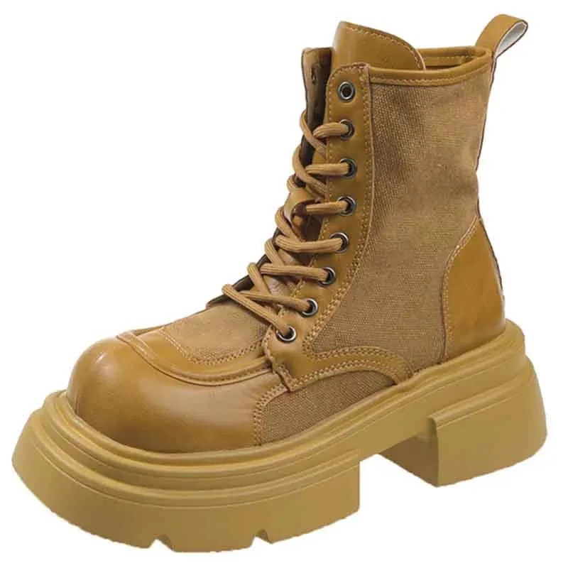 Internet Celebrity Autumn 2023 Big Head Platform Martin Boots