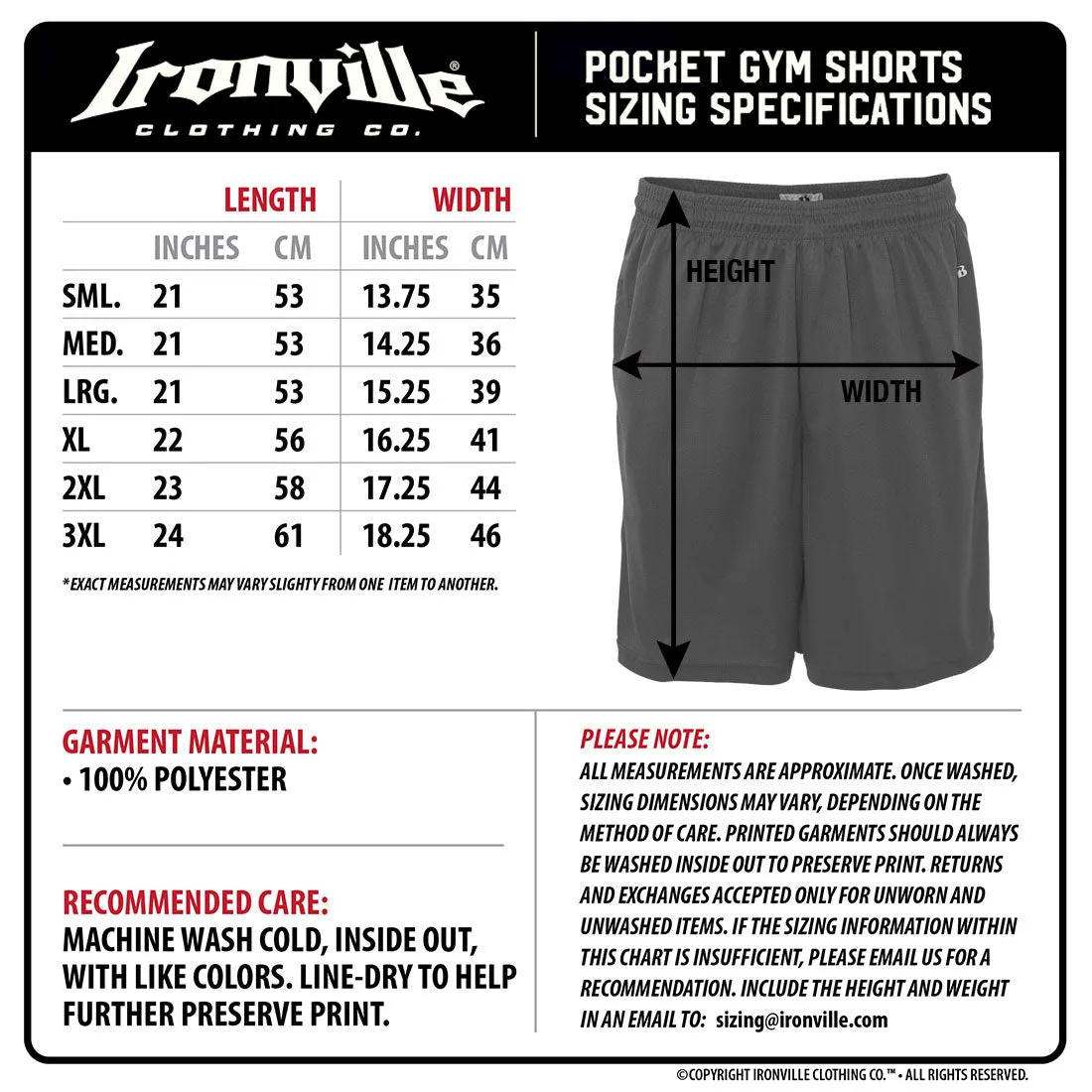 Ironville OLD MAN STRENGTH Pocket Gym Shorts